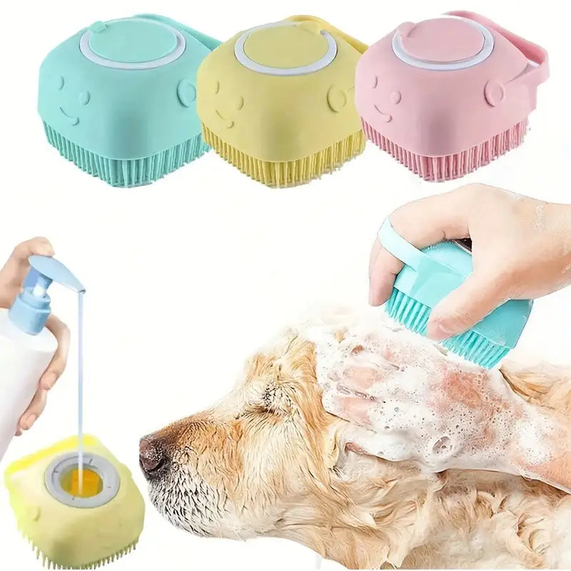 Escova de Banho e Massagem 2 em 1 para Pets.
